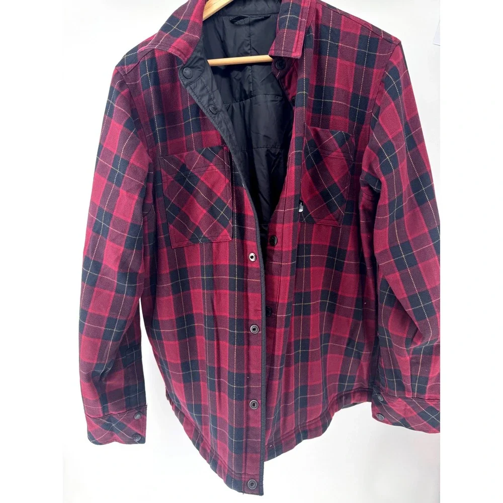 The North Face Jacket Men's M Black Fort Point Flannel Snap Reversible Shacket